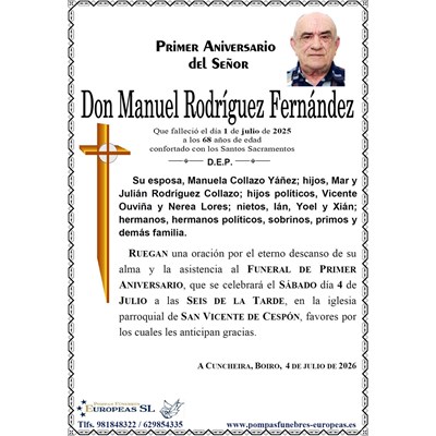 Don Manuel Rodríguez Fernández (04/07/2026)
