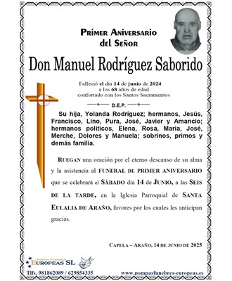 Don Manuel Rodríguez Saborido (14/06/2025)