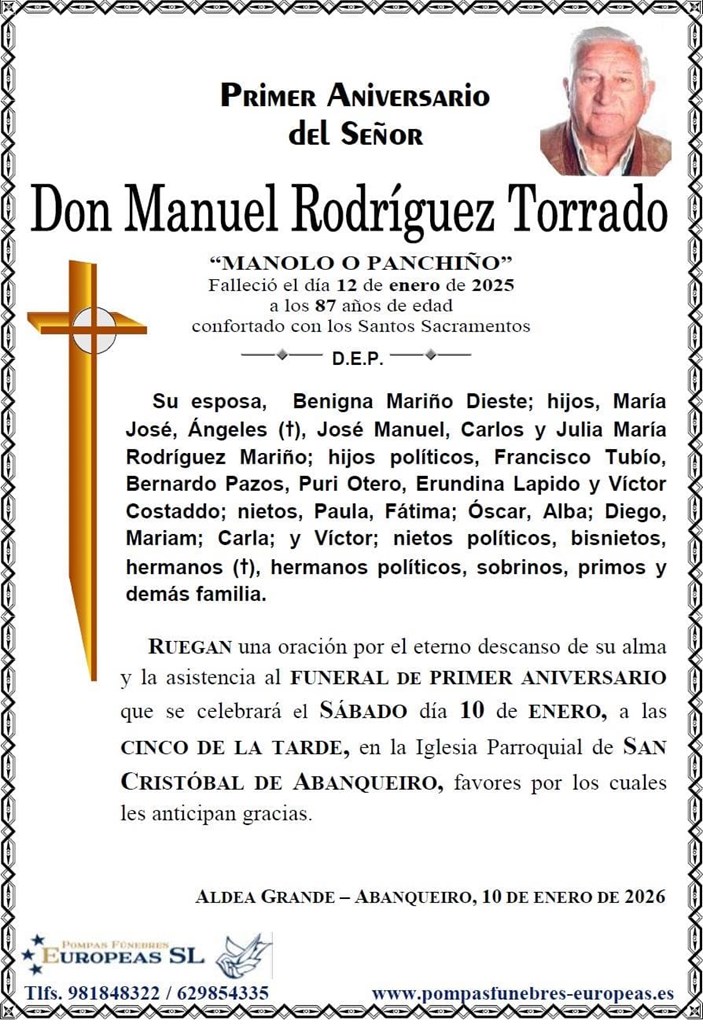 Don Manuel Rodríguez Torrado (10/01/2026)