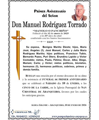 Don Manuel Rodríguez Torrado (10/01/2026)