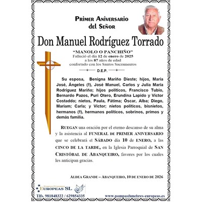 Don Manuel Rodríguez Torrado (10/01/2026)