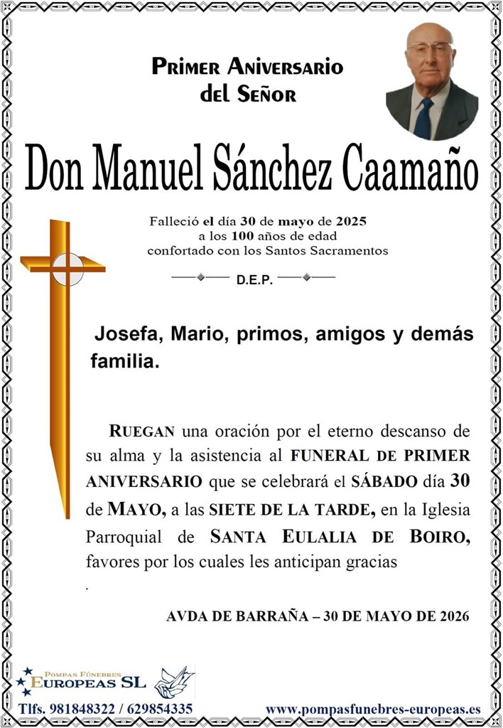 Don Manuel Sánchez Caamaño (30/05/2026)