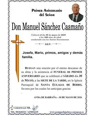 Don Manuel Sánchez Caamaño (30/05/2026)
