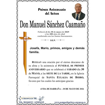 Don Manuel Sánchez Caamaño (30/05/2026)