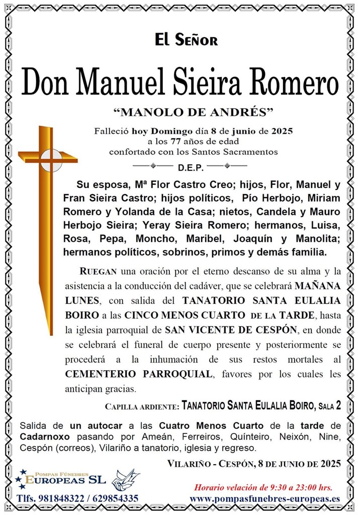 Foto principal Don Manuel Sieira Romero