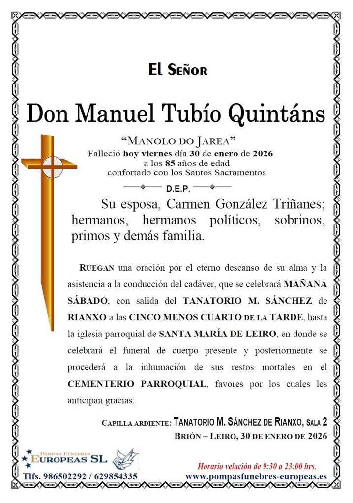 Don Manuel Tubío Quintáns