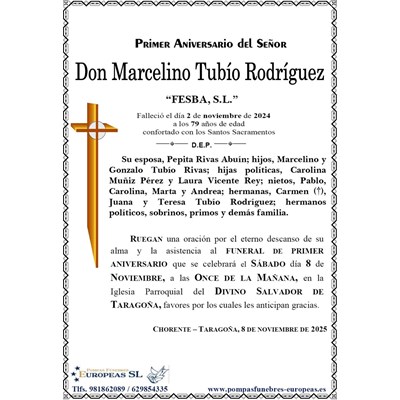 Don Marcelino Tubío Rodríguez (08/11/2025)