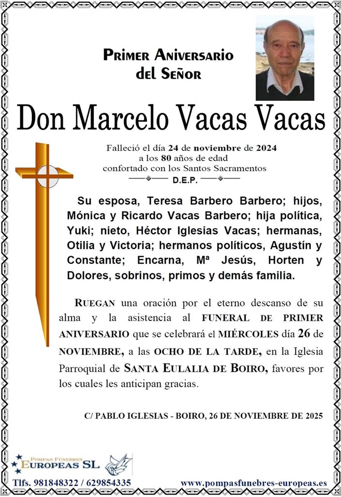 Don Marcelo Vacas Vacas (26/11/2025)