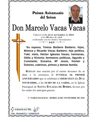Don Marcelo Vacas Vacas (26/11/2025)