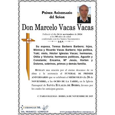 Don Marcelo Vacas Vacas (26/11/2025)