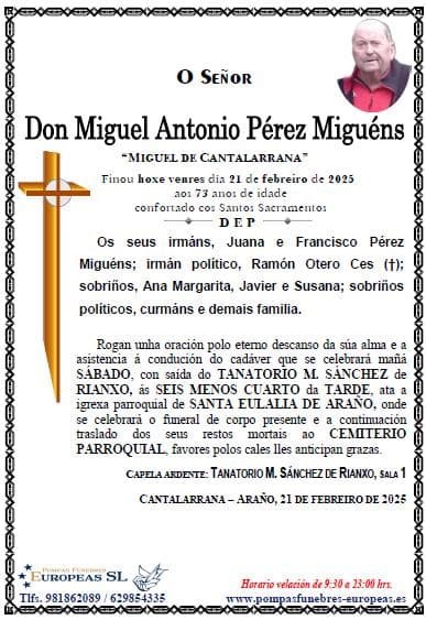 Don Miguel Antonio Pérez Miguéns