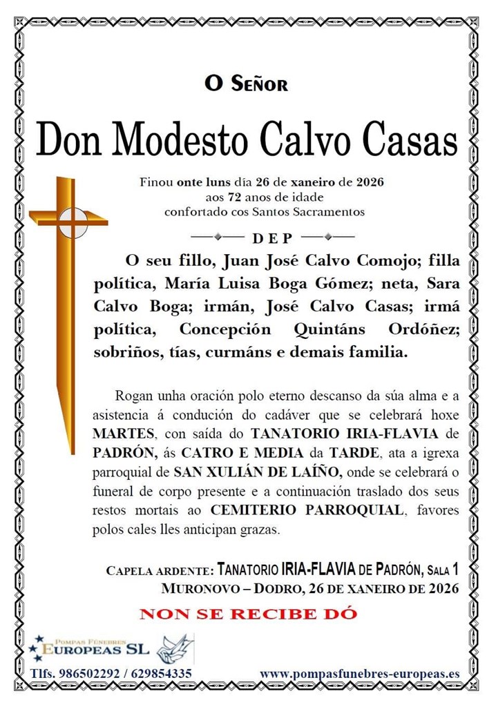 Foto 1 Don Modesto Calvo Casas
