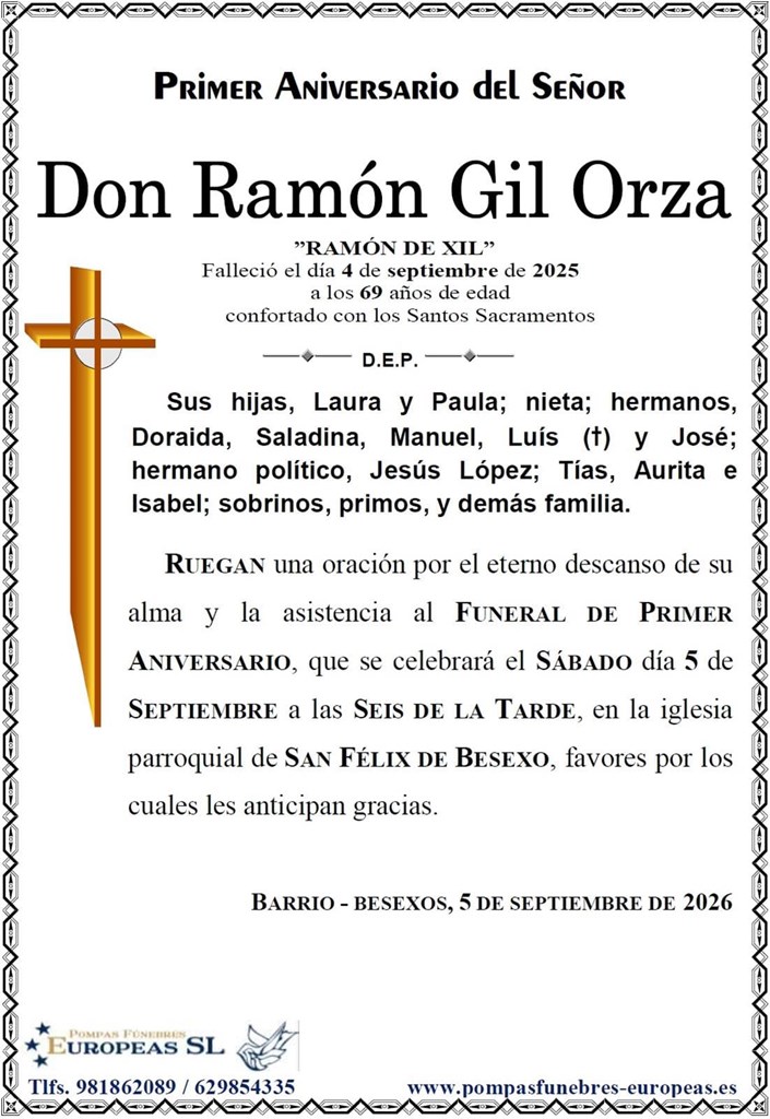 Don Ramón Gil Orza (05/09/2026)