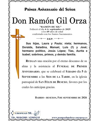 Don Ramón Gil Orza (05/09/2026)