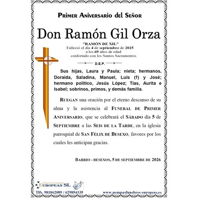 Don Ramón Gil Orza (05/09/2026)