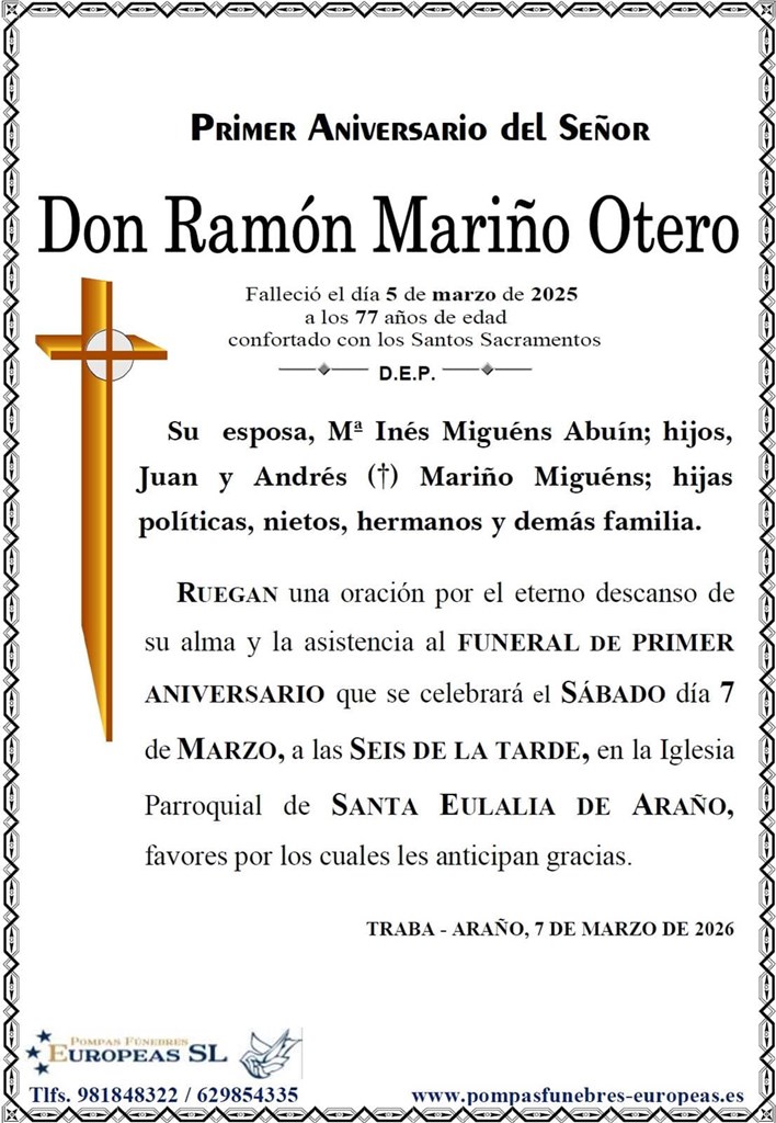 Don Ramón Mariño Otero (07/03/2026)