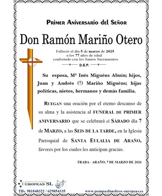 Don Ramón Mariño Otero (07/03/2026)