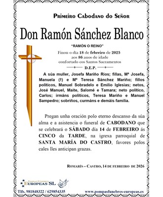 Don Ramón Sánchez Blanco (14/02/2026)