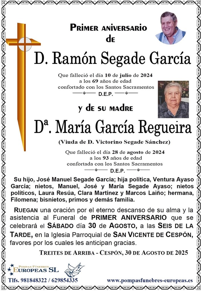 Don Ramón Segade García y María García Regueira (30/08/2025)
