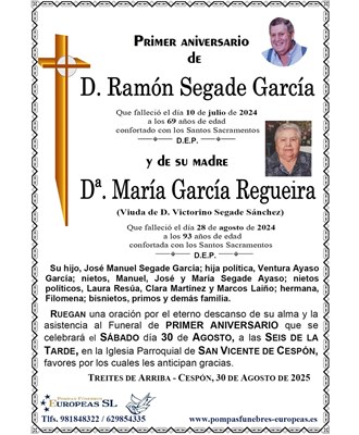 Don Ramón Segade García y María García Regueira (30/08/2025)