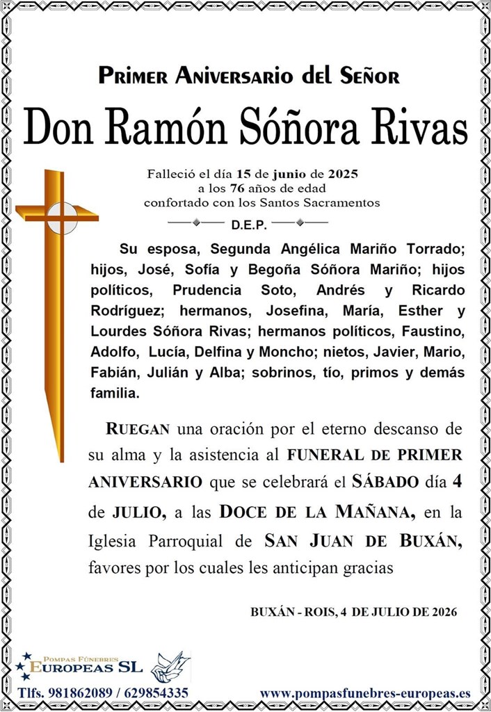 Don Ramón Sóñora Rivas (04/07/2026)