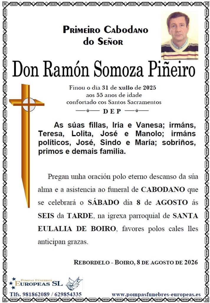 Don Ramón Somoza Piñeiro (08/08/2026)