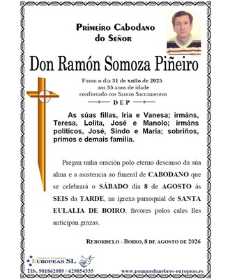 Don Ramón Somoza Piñeiro (08/08/2026)