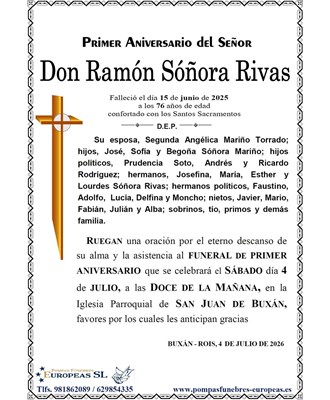 Don Ramón Sóñora Rivas (04/07/2026)