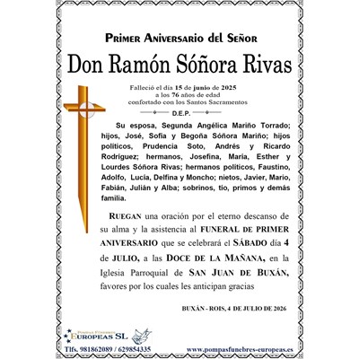 Don Ramón Sóñora Rivas (04/07/2026)