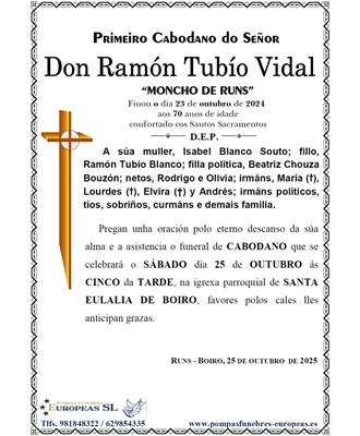 Don Ramón Tubío Vidal (25/10/2025)