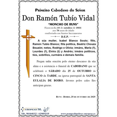 Don Ramón Tubío Vidal (25/10/2025)