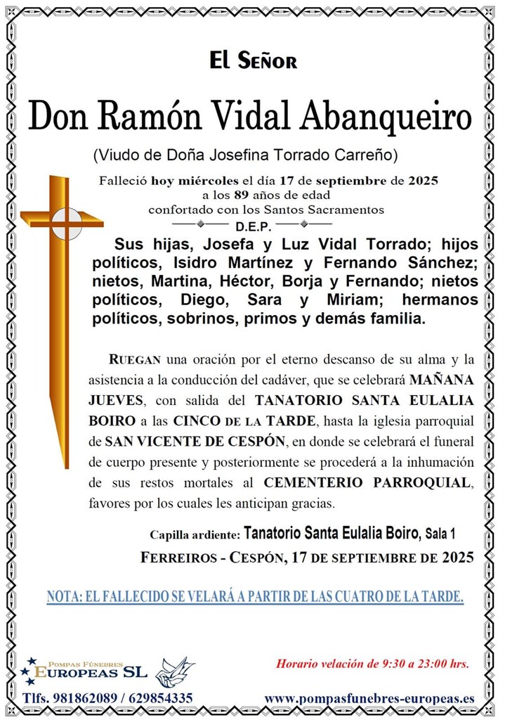 Foto 1 Don Ramón Vidal Abanqueiro