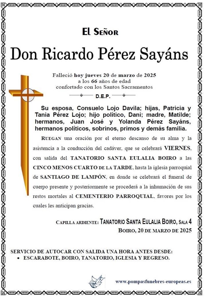 Foto secundaria Don Ricardo Pérez Sayáns
