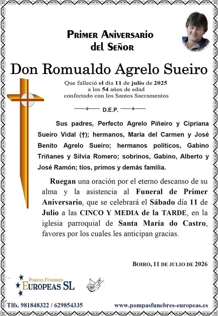 Don Romualdo Agrelo Sueiro (11/07/2026)