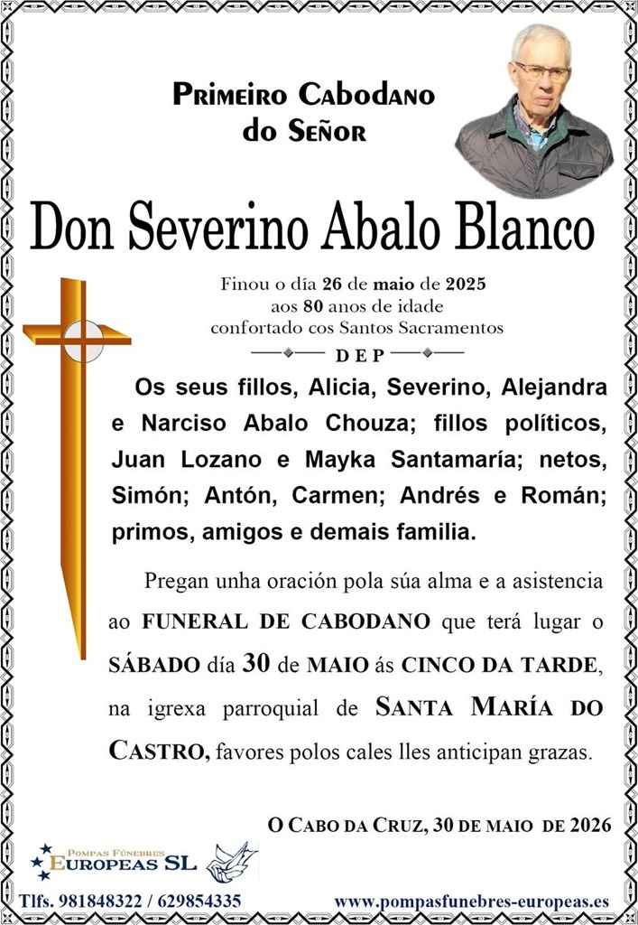 Don Severino Abalo Blanco (30/05/2026)