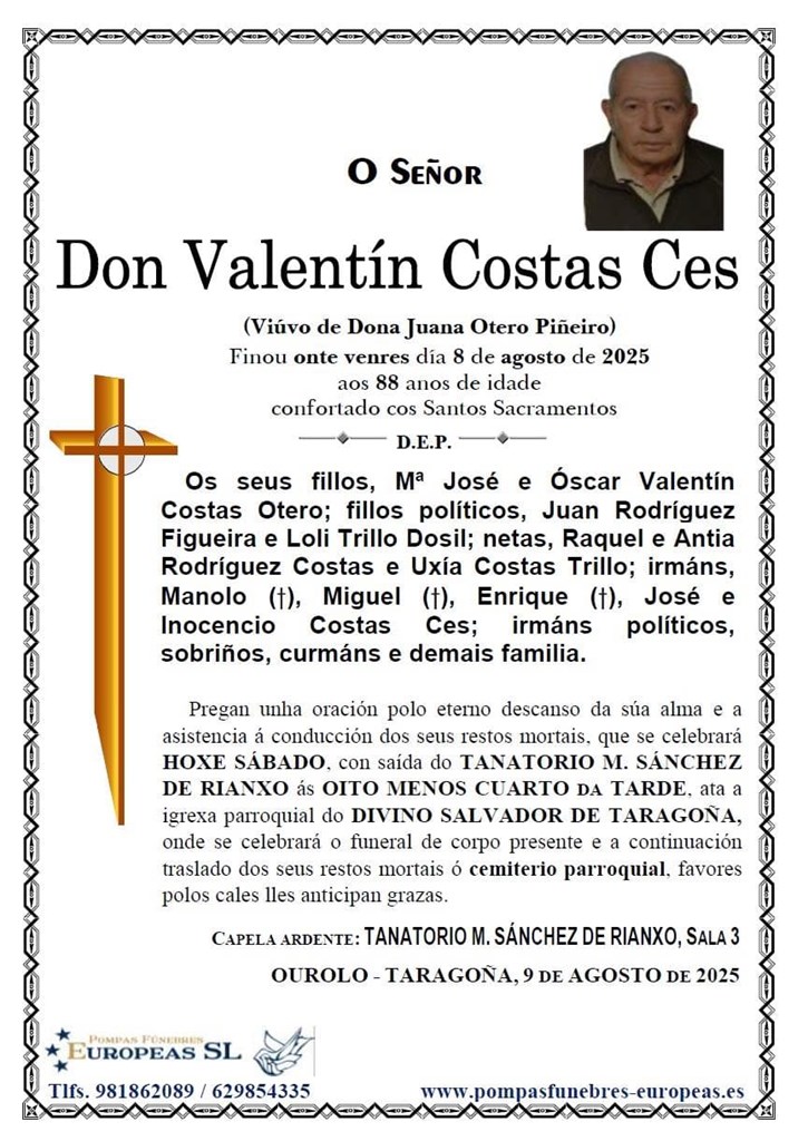 Foto principal Don Valentín Costas Ces