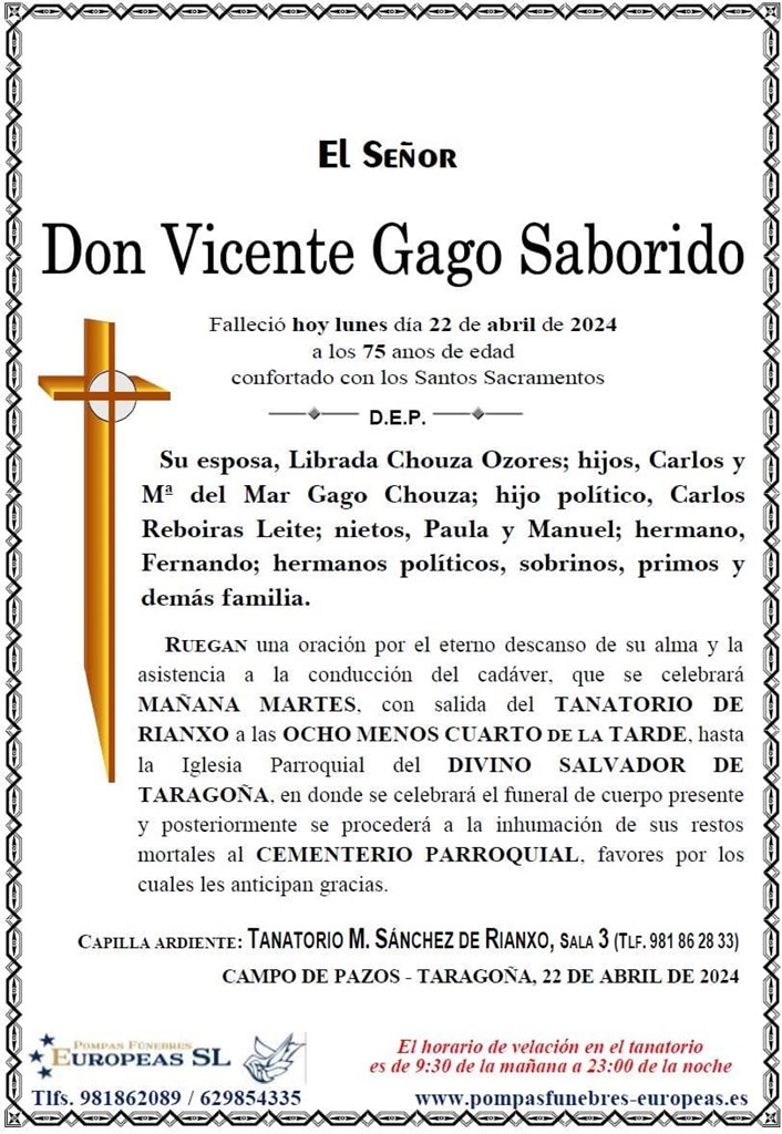 Don Vicente Gago Saborido