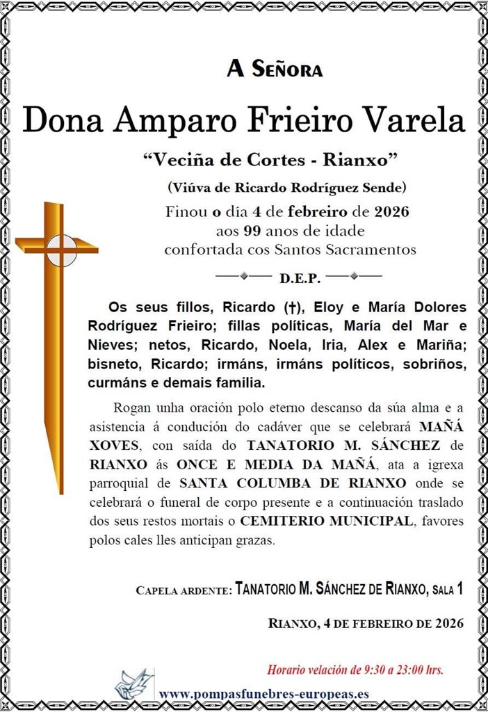 Foto secundaria Dona Amparo Frieiro Varela