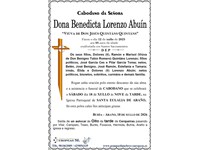 Dona Benedicta Lorenzo Abuín (18/07/2026)
