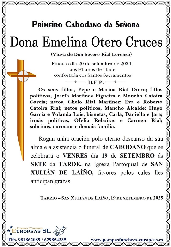 Dona Emelina Otero Cruces (19/09/2025)