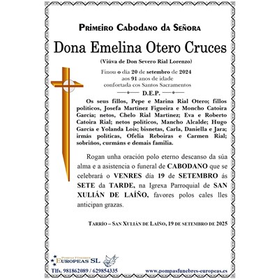 Dona Emelina Otero Cruces (19/09/2025)