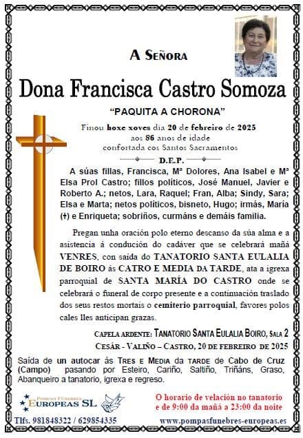 Foto secundaria Dona Francisca Castro Somoza