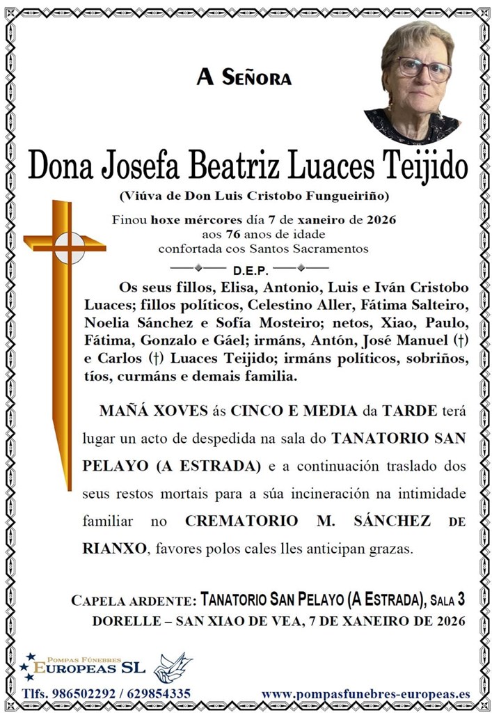 Foto secundaria Dona Josefa Beatriz Luaces Teijido