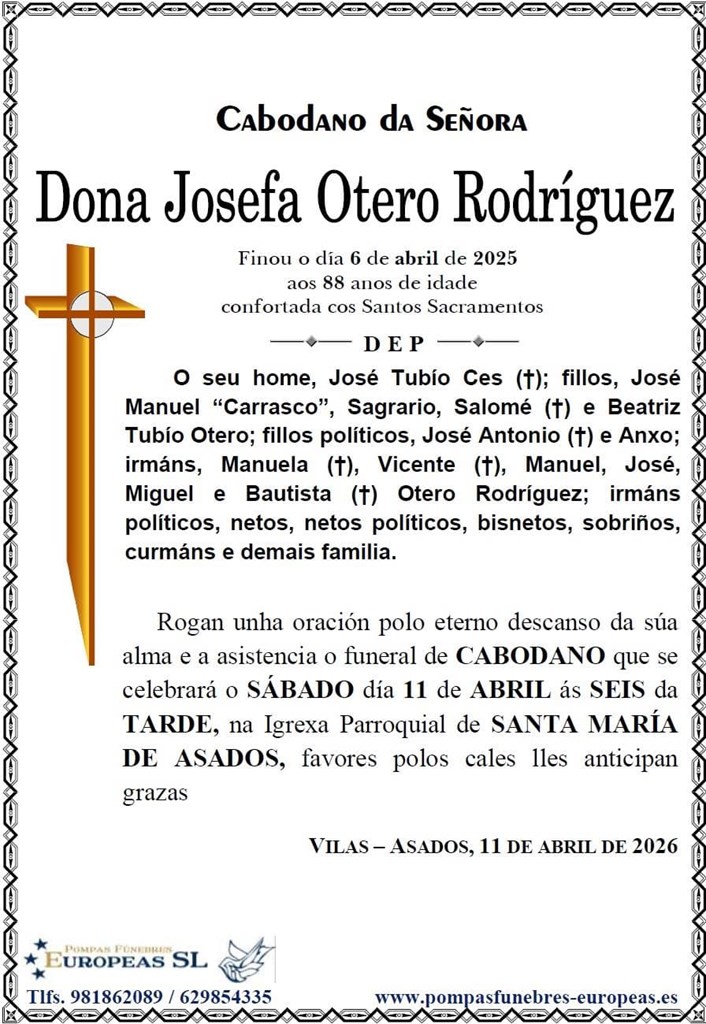 Dona Josefa Otero Rodríguez (11/04/2026)
