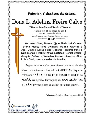 Dona L. Adelina Freire Calvo (17/05/2025)