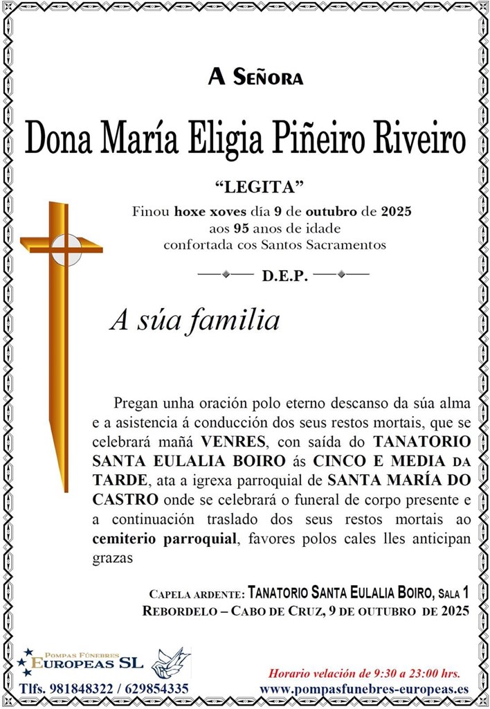 Dona María Eligia Piñeiro Riveiro