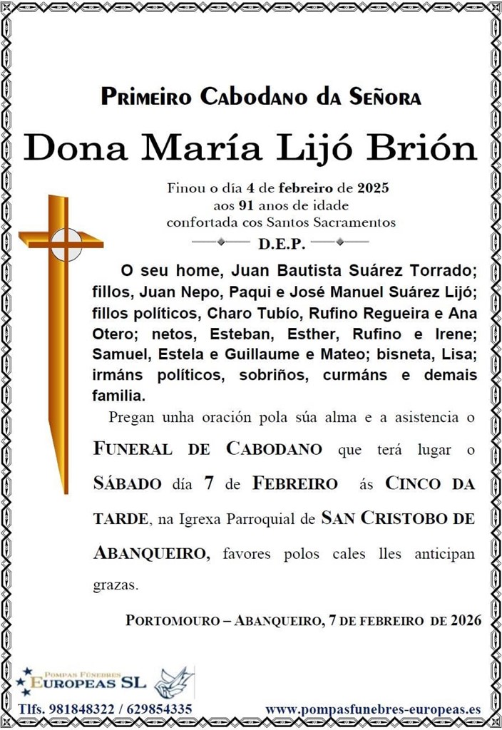 Dona María Lijó Brión (07/02/2026)