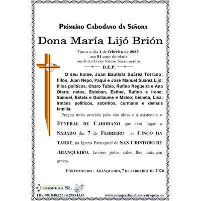 Dona María Lijó Brión (07/02/2026)