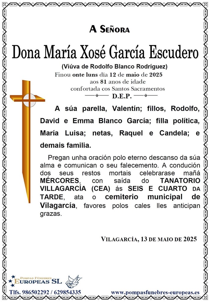 Foto principal Dona María Xosé García Escudero