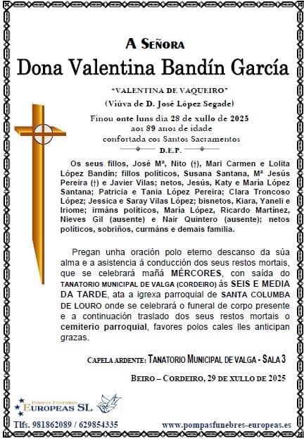 Foto principal Dona Valentina Bandín García